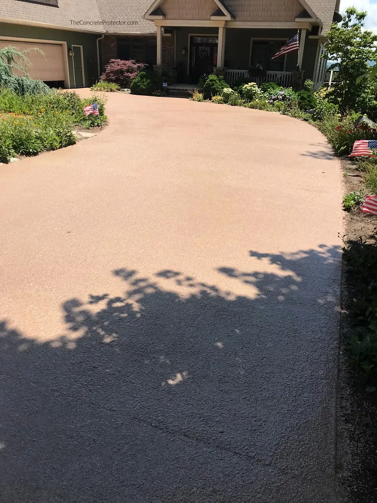 Flake coating on a concrete driveway