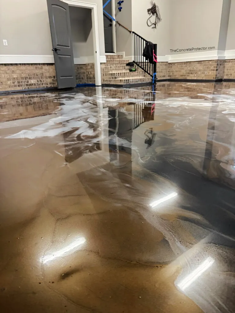 Metallic epoxy on a commercial space