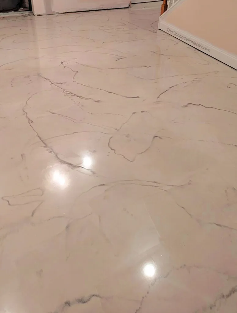 Metallic epoxy on a basement floor